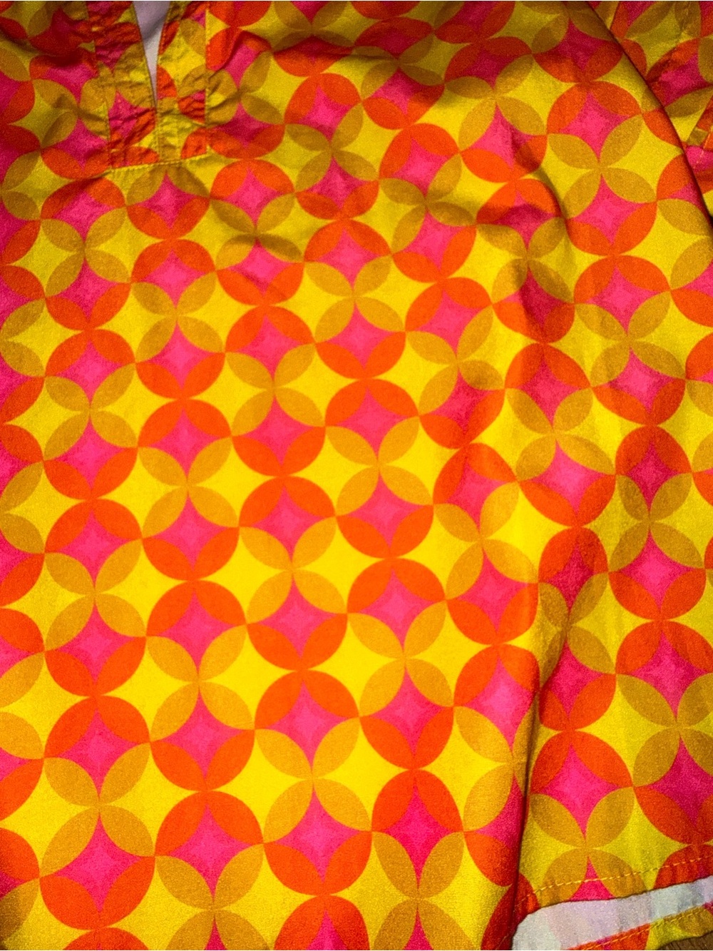THML Colorful Abstract Puff Sleeve Mock Neck Blouse Size S - Picture 2 of 5